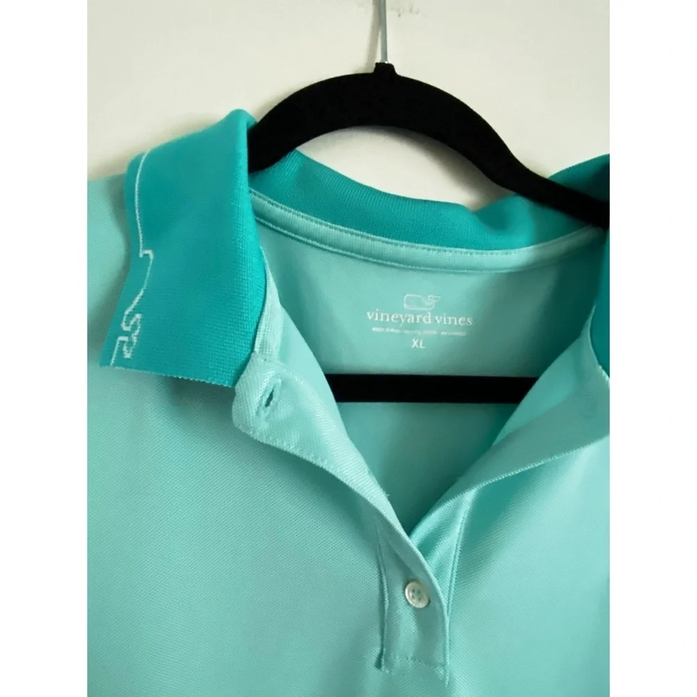 VINEYARD VINES Aqua Blue Polo T Shirt - Picture 5 of 6